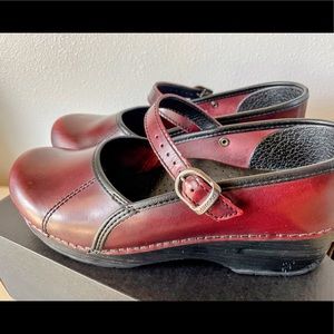 Dansko Leather Mary Jane Clogs
